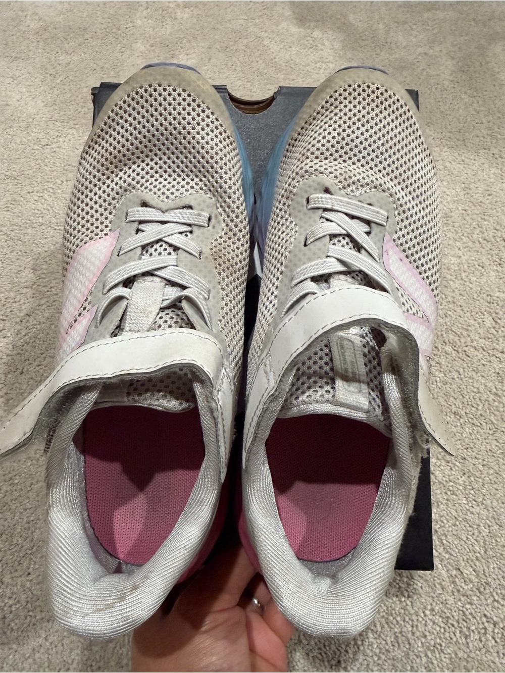 New Balance Girls Freshfoam Light Gray  Sneakers with Pink Accents